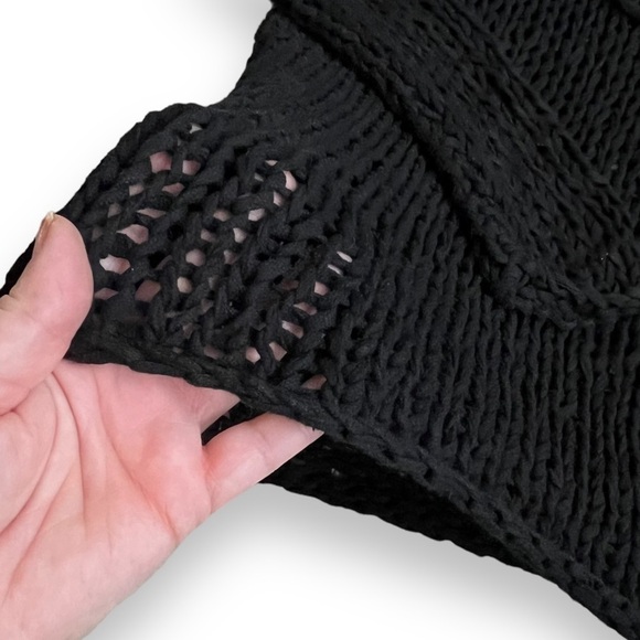 Vince Open Weave Sweater Hand Knit Boxy Lace up self Tie Neckline Small Designer - Picture 6 of 8